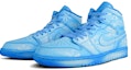 Lookbook 【客製化運動鞋】Jordan Air Jordan 1 Mid 浸染 雪花 聖誕節 中筒 復古籃球鞋 男款 藍色