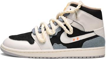 【客製球鞋】 Jordan Air Jordan 1 Mid 布貼 豆漿盒子 中筒 復古籃球鞋 男款 藍白黑 Buy 【客製球鞋】 Jordan Air Jordan 1 Mid 布貼 豆漿盒子 中筒 復古籃球鞋 男款 藍白黑