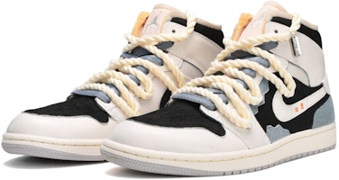 【客製球鞋】 Jordan Air Jordan 1 Mid 布貼 豆漿盒子 中筒 復古籃球鞋 男款 藍白黑 Lookbook 【客製球鞋】 Jordan Air Jordan 1 Mid 布貼 豆漿盒子 中筒 復古籃球鞋 男款 藍白黑