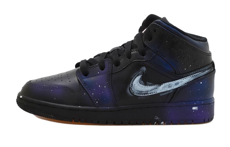 Buy [Kasut Kustom] Air Jordan 1 Mid 'Speckled Galaxy Vintage' DZ5329-001(Team拾玖-中帮星空男S-BOX）