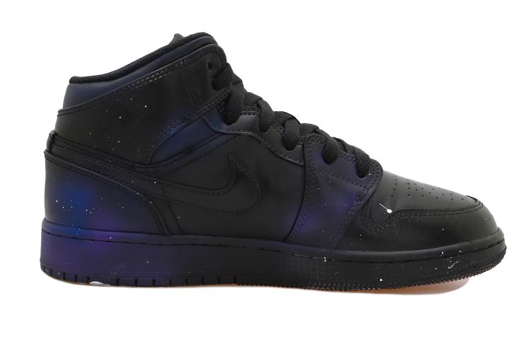 Order [Kasut Kustom] Air Jordan 1 Mid 'Speckled Galaxy Vintage' DZ5329-001(Team拾玖-中帮星空男S-BOX）