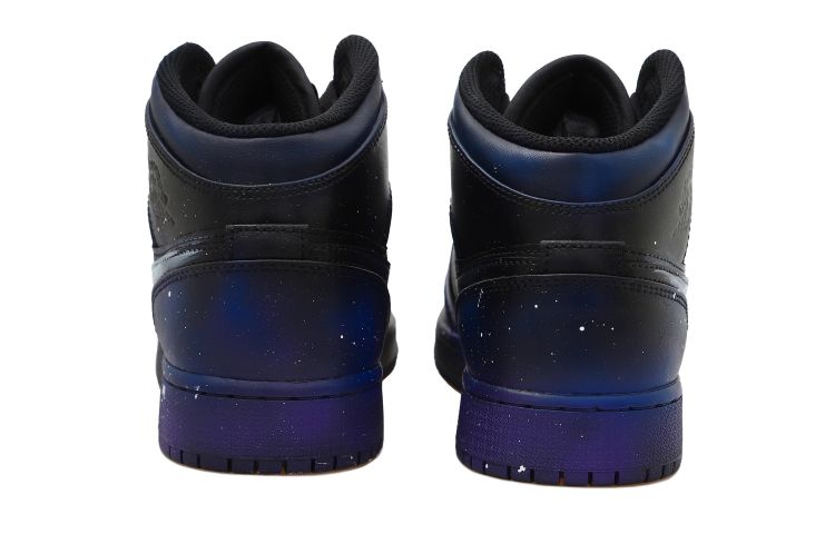 Shop [Kasut Kustom] Air Jordan 1 Mid 'Speckled Galaxy Vintage' DZ5329-001(Team拾玖-中帮星空男S-BOX）