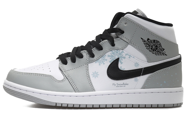 Buy [定制鞋] Air Jordan 1 Mid '斑点雪花' 554724-092(Team10-冰雪奇缘男烟灰QD)