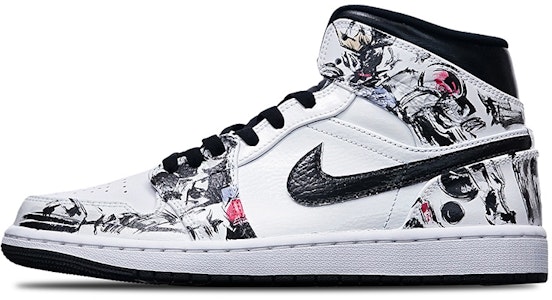 【定製球鞋】 Jordan Air Jordan 1 Mid 潑墨 機能風 電玩 賽博朋克 中幫 復古籃球鞋 男款 黑紅藍 Buy 【定製球鞋】 Jordan Air Jordan 1 Mid 潑墨 機能風 電玩 賽博朋克 中幫 復古籃球鞋 男款 黑紅藍