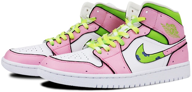 【定制球鞋】Jordan Air Jordan 1 Mid 是在玩鞋 手繪 噴繪 卡通動畫 海綿寶寶 派大星 章魚 中幫 籃球鞋 男款 粉綠 Lookbook 【定制球鞋】Jordan Air Jordan 1 Mid 是在玩鞋 手繪 噴繪 卡通動畫 海綿寶寶 派大星 章魚 中幫 籃球鞋 男款 粉綠