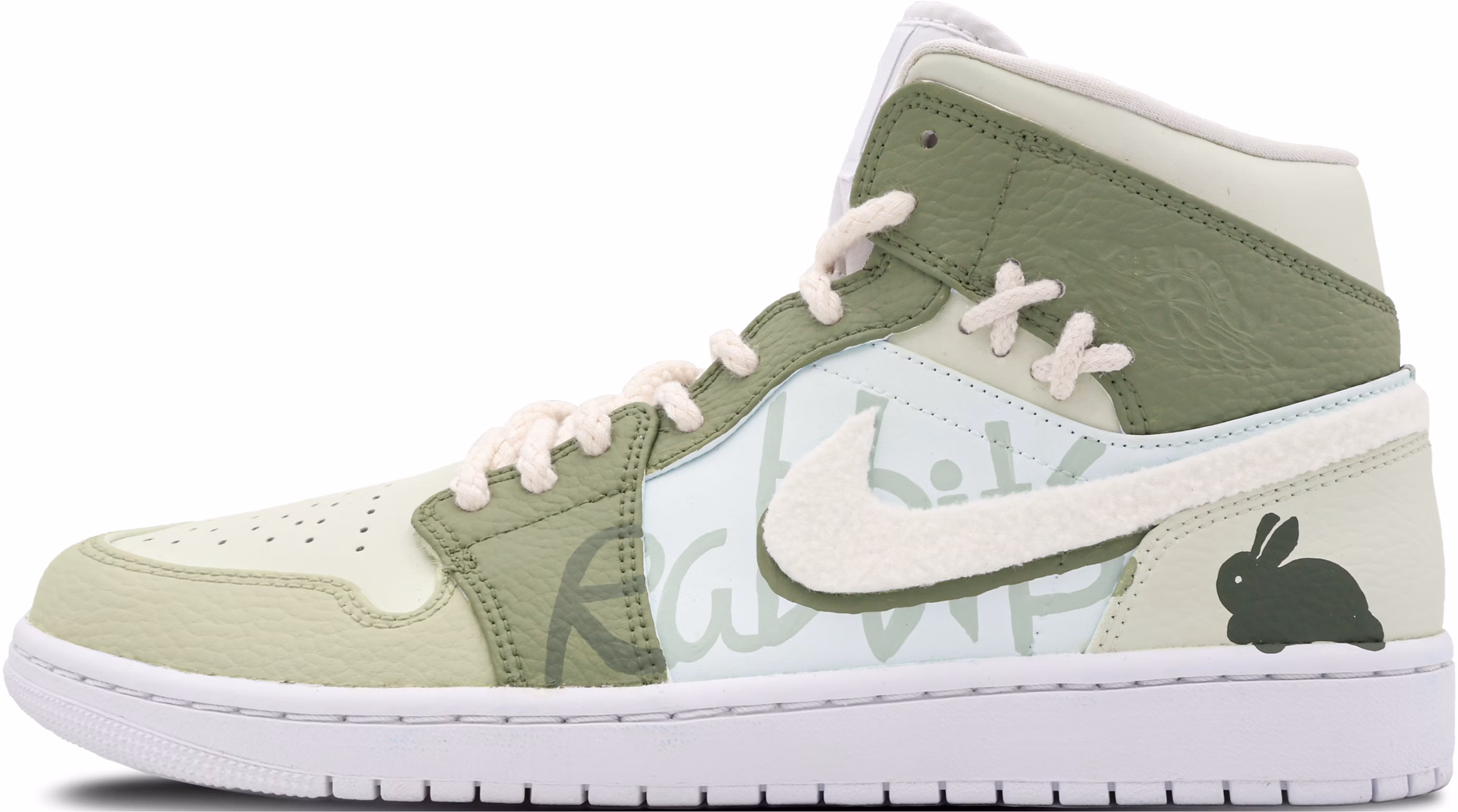 custom-shoes-air-jordan-1-mid-spring-green-bunny