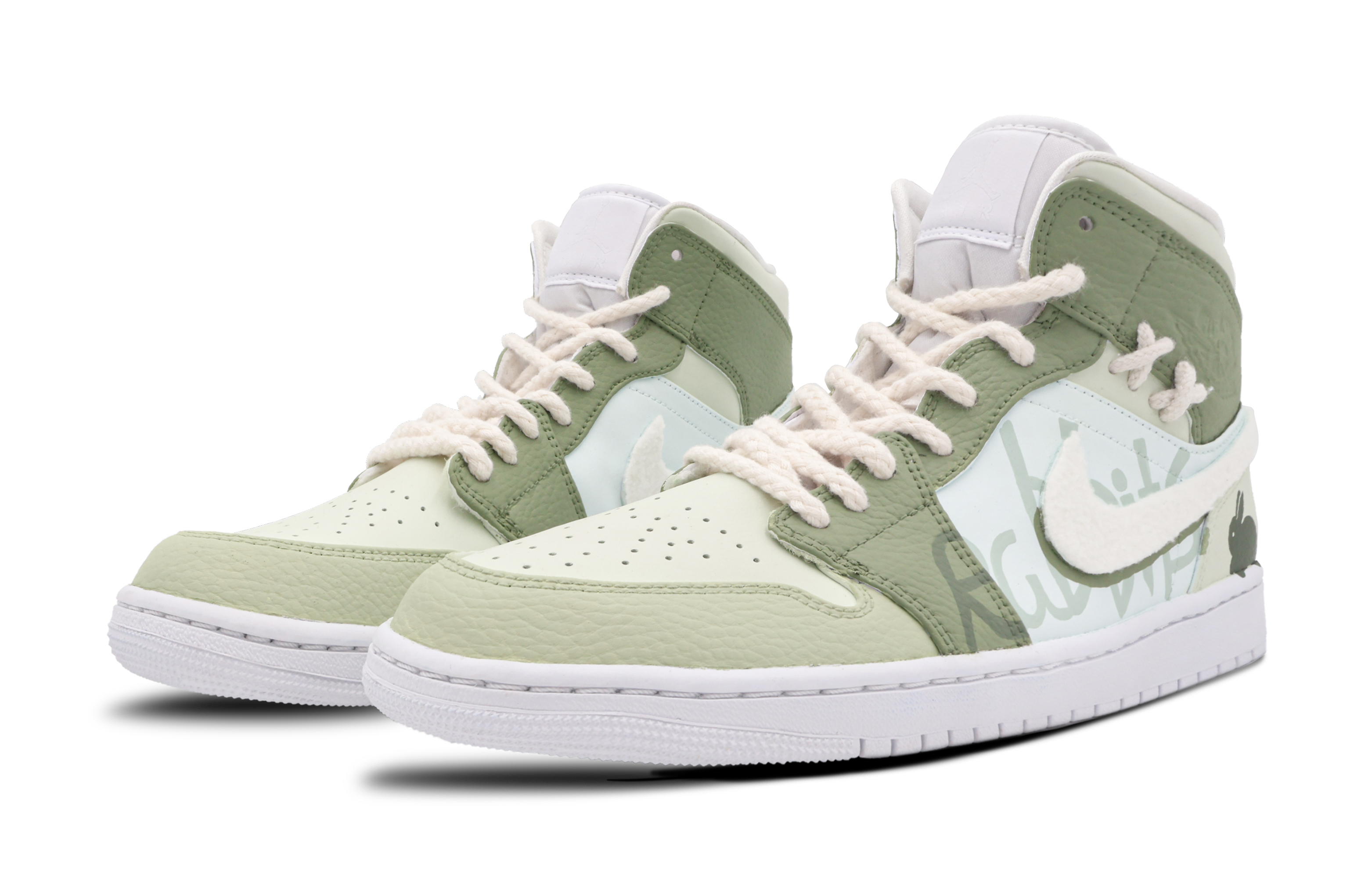 Lookbook カスタムAJ1ミッド「スプリンググリーンバニー」 554725-130(Team53-女款春日暖兔)