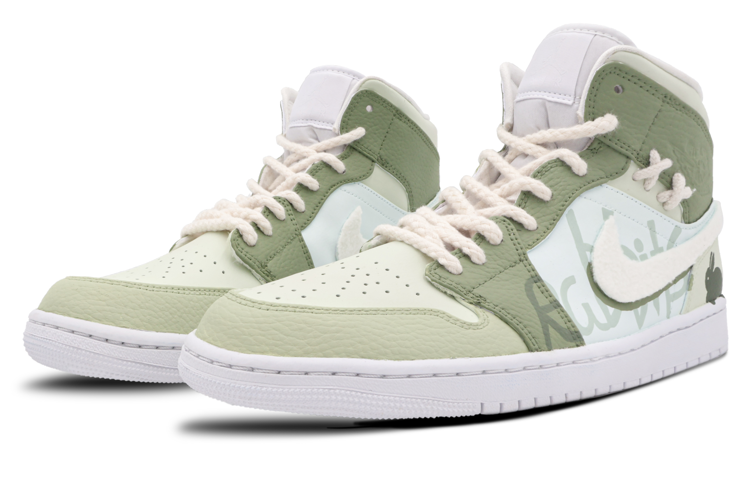 Lookbook エアジョーダン1 MID "スプリンググリーン" (AJ1 MID スプグ) 554724-130(Team53-男款春日暖兔)