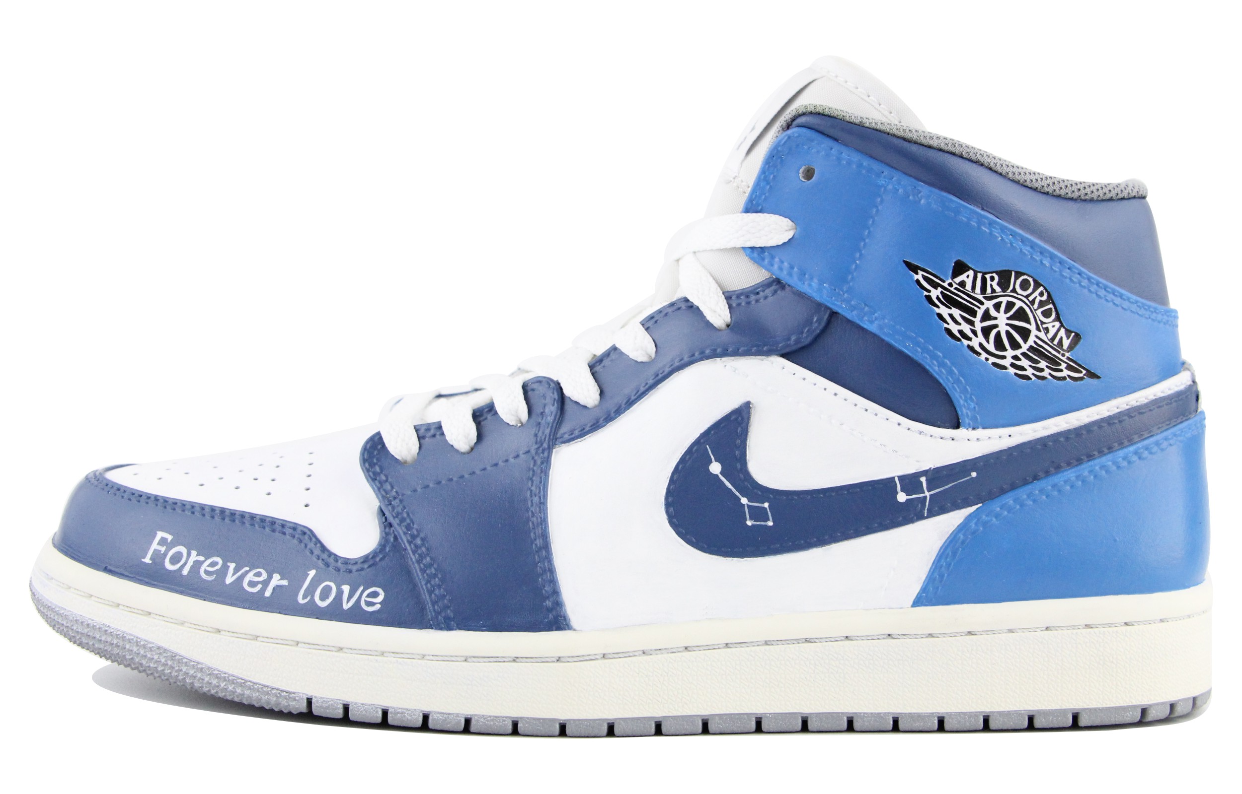 Buy 에어 조던 1 미드 '별밤 블루' (커스텀) 554724-135(Team39-AMY73星空蓝)