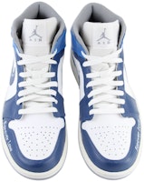 【定制球鞋】 Jordan Air Jordan 1 Mid 星空藍 牛郎織女星 中幫 復古籃球鞋 男款 藍白 Shop 【定制球鞋】 Jordan Air Jordan 1 Mid 星空藍 牛郎織女星 中幫 復古籃球鞋 男款 藍白