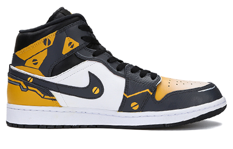 Order [Kasut Custom] Air Jordan 1 Mid 'SteamPunk Mekanikal' 554724-170(Team拾陆-喷绘篮球鞋男女款)