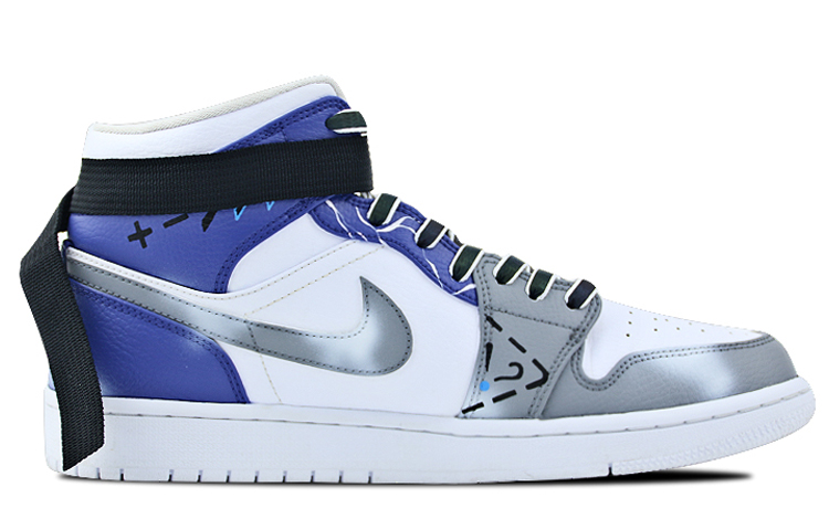 Order [Zapatillas Personalizadas] Air Jordan 1 Mid 'Stellar Code Laser Strap' 554724-126(Team叁-男款手绘星际代码)