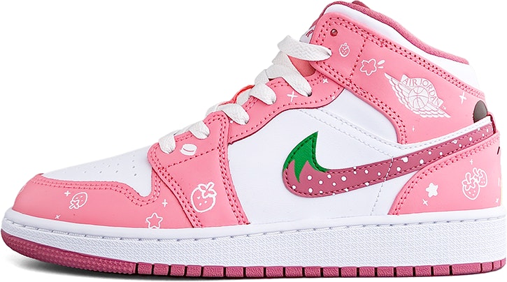 custom-shoes-air-jordan-1-mid-strawberry-bear-pink-white
