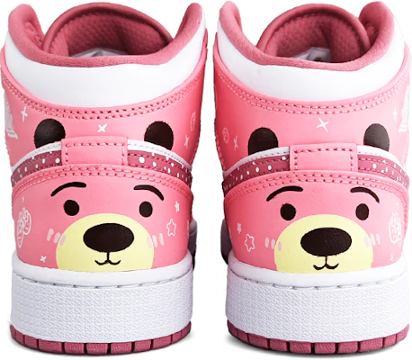 【訂製球鞋】Jordan Air Jordan 1 Mid 愛心 草莓 星星 小熊 中筒 復古籃球鞋 GS 粉白色 Shop 【訂製球鞋】Jordan Air Jordan 1 Mid 愛心 草莓 星星 小熊 中筒 復古籃球鞋 GS 粉白色