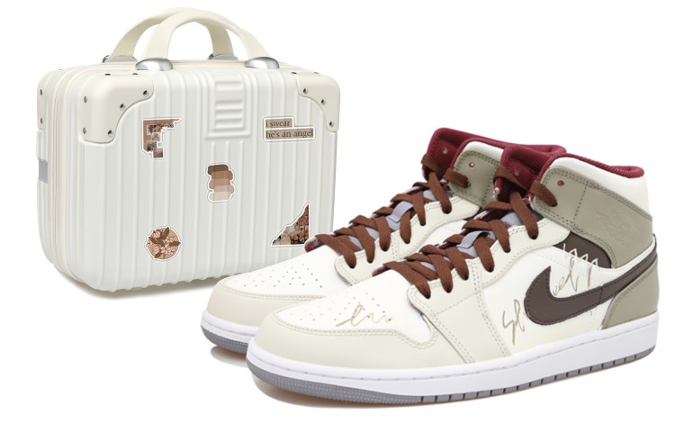 Buy [Kasut Custom] Air Jordan 1 Mid 'Street Cool Grey' DQ8426-615(Team拾玖-街头酷灰男S-BOX）