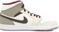 Lookbook 【訂製球鞋】Jordan Air Jordan 1 Mid OKHR 街頭酷灰 高級 字體 做舊 高筒 復古籃球鞋 男款 白米
