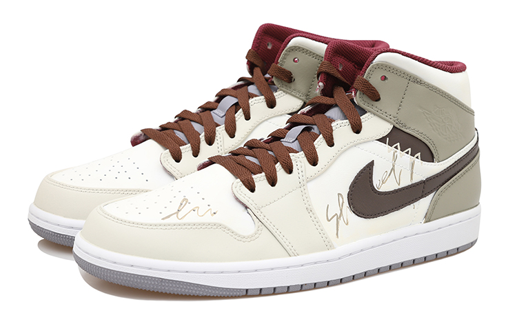 Shop [Kasut Custom] Air Jordan 1 Mid 'Street Cool Grey' DQ8426-615(Team拾玖-街头酷灰男S-BOX）