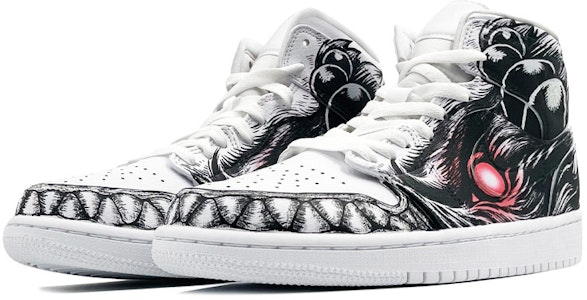 에어 조던 1 미드 '스트리트 파이터 아쿠마 그라피티' 커스텀 슈즈 554724-130(TeamE-街霸-豪鬼-黑白) Lookbook 에어 조던 1 미드 '스트리트 파이터 아쿠마 그라피티' 커스텀 슈즈 554724-130(TeamE-街霸-豪鬼-黑白)