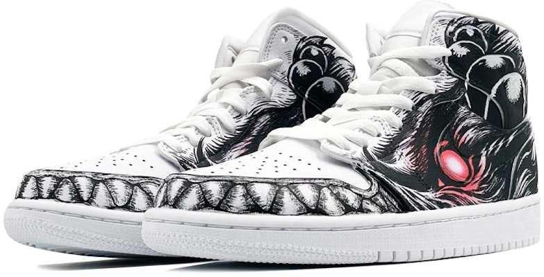 에어 조던 1 미드 '스트리트 파이터 아쿠마 그라피티' 커스텀 슈즈 554724-130(TeamE-街霸-豪鬼-黑白) Lookbook 에어 조던 1 미드 '스트리트 파이터 아쿠마 그라피티' 커스텀 슈즈 554724-130(TeamE-街霸-豪鬼-黑白)