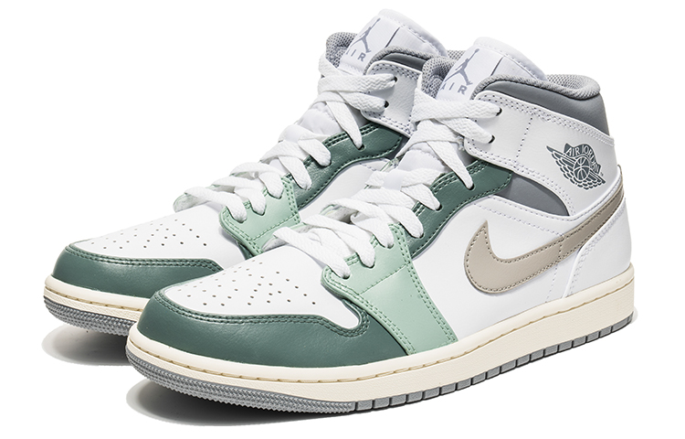 Lookbook 【定製球鞋】 Jordan Air Jordan 1 Mid 野鶴製造 夏日風 復古色系 中幫 復古籃球鞋 男款 青石綠白