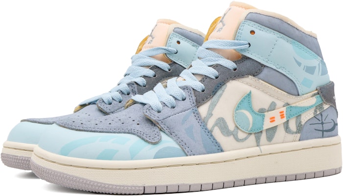 【客製化球鞋】 Jordan Air Jordan 1 夏日果凍 新月 夏日清新 中筒 復古籃球鞋 男款 藍色 Lookbook 【客製化球鞋】 Jordan Air Jordan 1 夏日果凍 新月 夏日清新 中筒 復古籃球鞋 男款 藍色