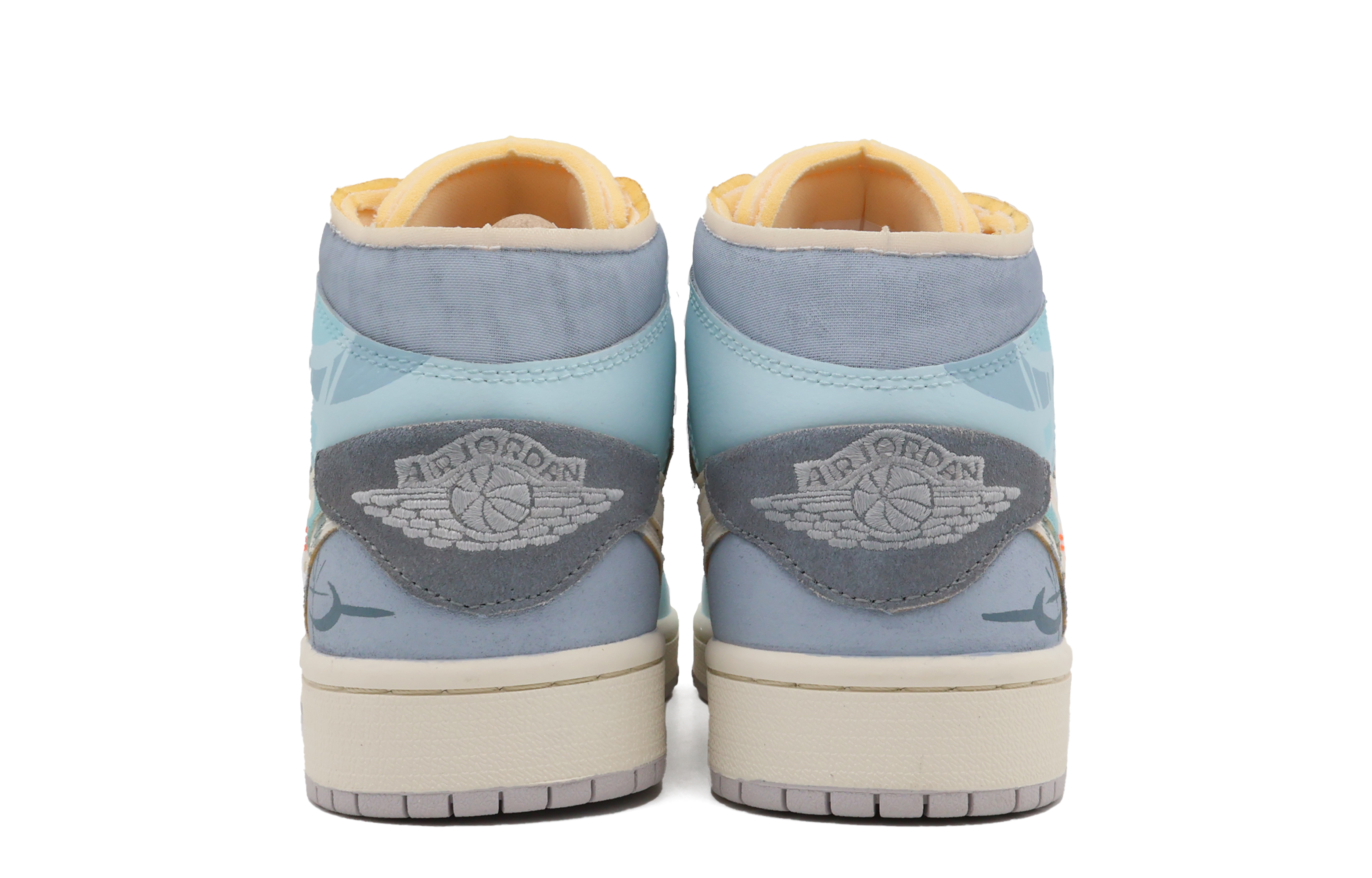 Shop 【客製化球鞋】 Jordan Air Jordan 1 夏日果凍 新月 夏日清新 中筒 復古籃球鞋 男款 藍色