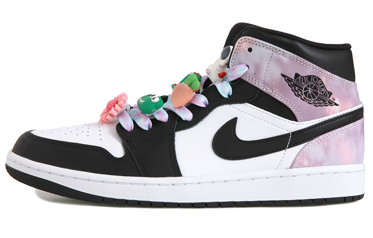 Buy Zapatillas Air Jordan 1 Mid 'Girasol Dinosaurio Negro Blanco Rosa' DM1200-001(Team拾玖-男款深扎染QD)