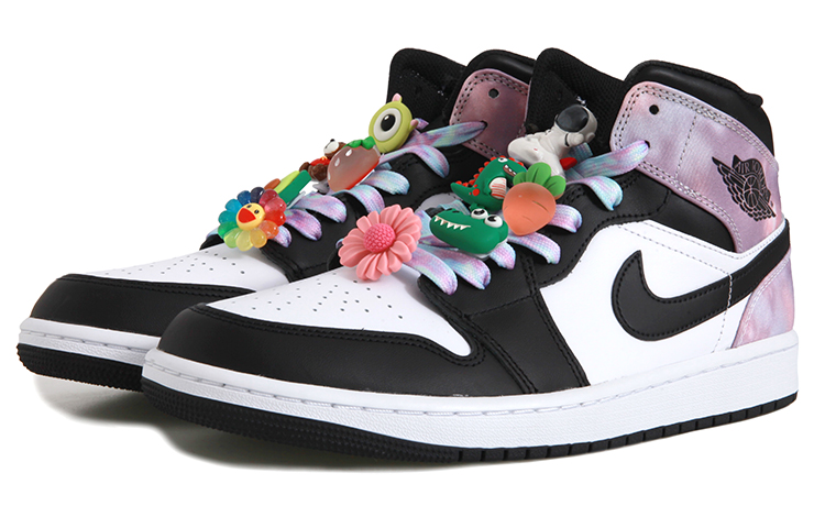 Lookbook Zapatillas Air Jordan 1 Mid 'Girasol Dinosaurio Negro Blanco Rosa' DM1200-001(Team拾玖-男款深扎染QD)