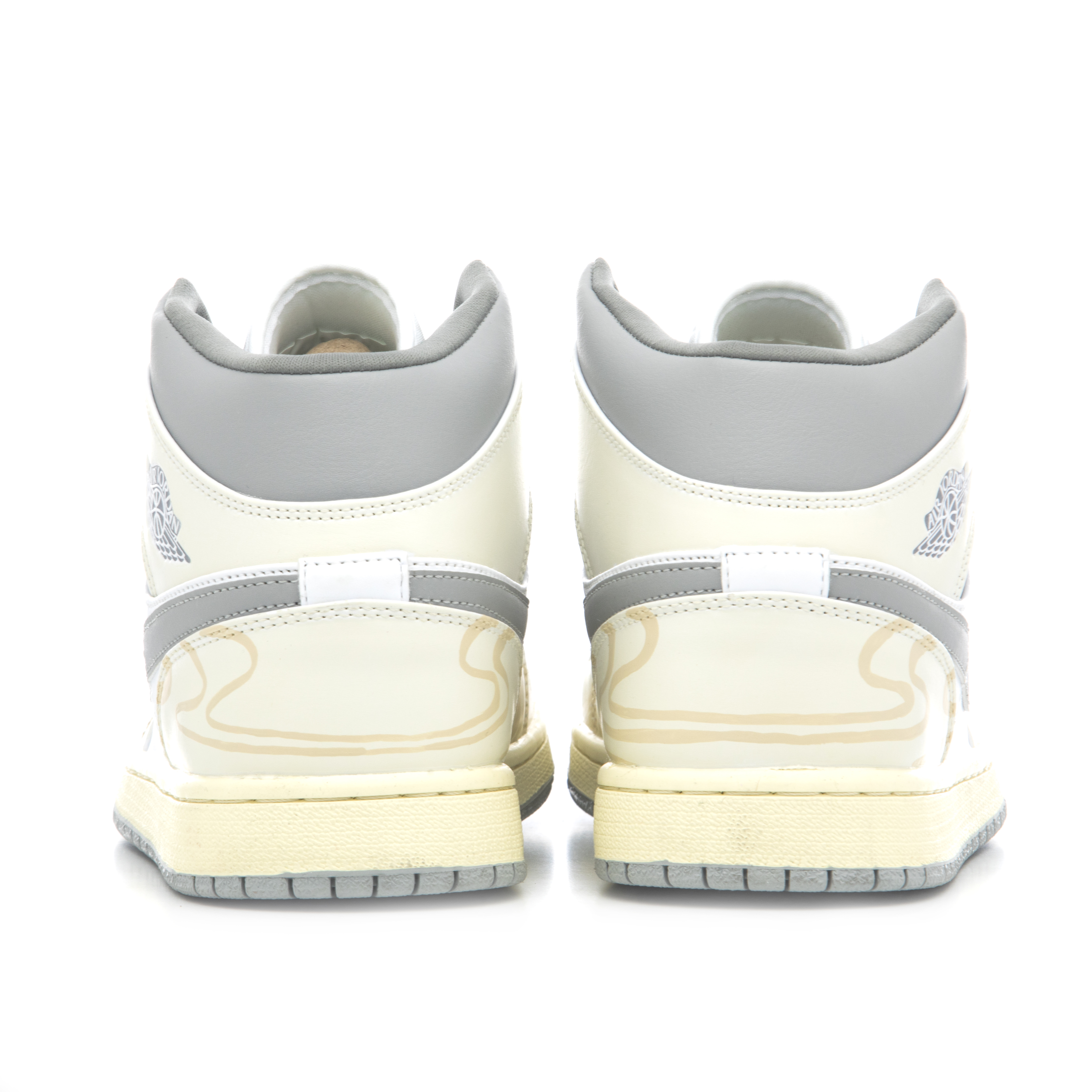 Shop [Kasut Custom] Air Jordan 1 Mid 'Sunrise Kuning-Putih' 554724-135(Team60-男款日出)