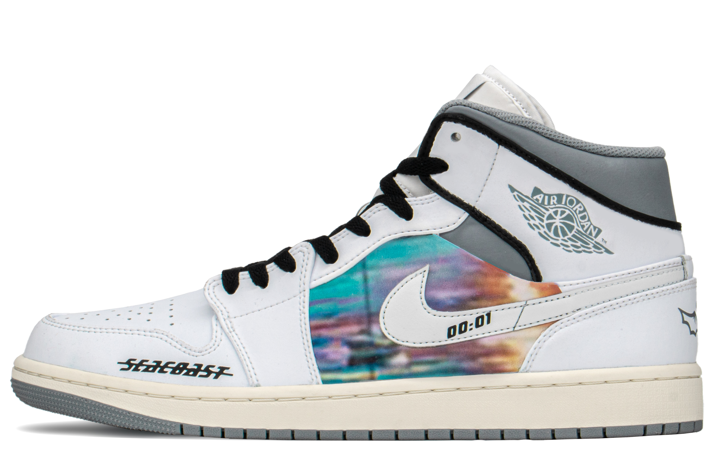 Order 에어 조던 1 미드 '선셋 블루 오렌지' 커스텀 슈즈 554724-135(TeamA-AJ男晚霞S-BOX)