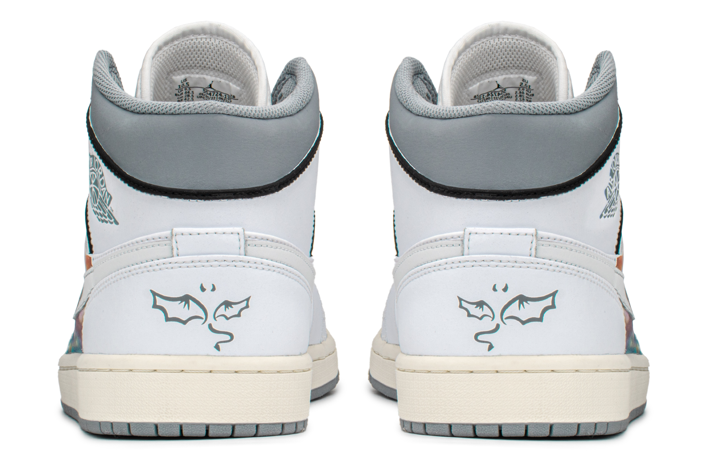 Details for 에어 조던 1 미드 '선셋 블루 오렌지' 커스텀 슈즈 554724-135(TeamA-AJ男晚霞S-BOX)