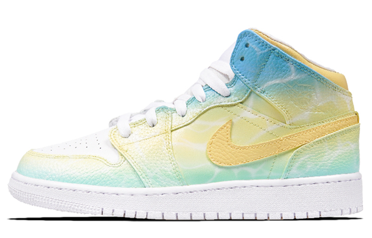 Buy [定制鞋款] Air Jordan 1 Mid '阳光海滩渐变' 554724-130(TeamP-男女款夏日主题渐变黄蓝)