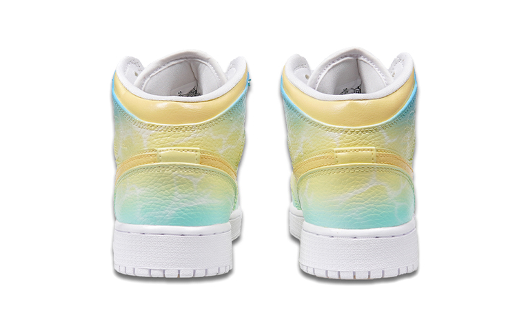 Shop [定制鞋款] Air Jordan 1 Mid '阳光海滩渐变' 554724-130(TeamP-男女款夏日主题渐变黄蓝)