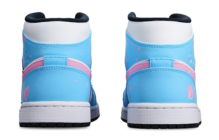 Purchase 【定制球鞋】Jordan Air Jordan 1 Mid 超人宇航員手繪 聖誕主題 限量特殊鞋盒 中幫 復古籃球鞋 GS 藍粉白