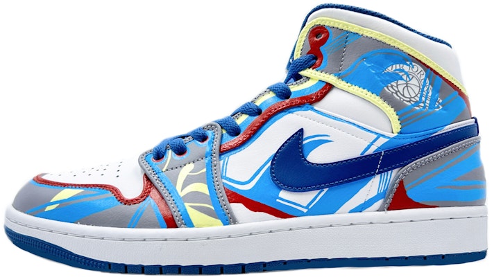 【定制球鞋】Jordan Air Jordan 1 Mid 乘風破浪 浪花 中幫 復古籃球鞋 男女同款 白藍 Buy 【定制球鞋】Jordan Air Jordan 1 Mid 乘風破浪 浪花 中幫 復古籃球鞋 男女同款 白藍