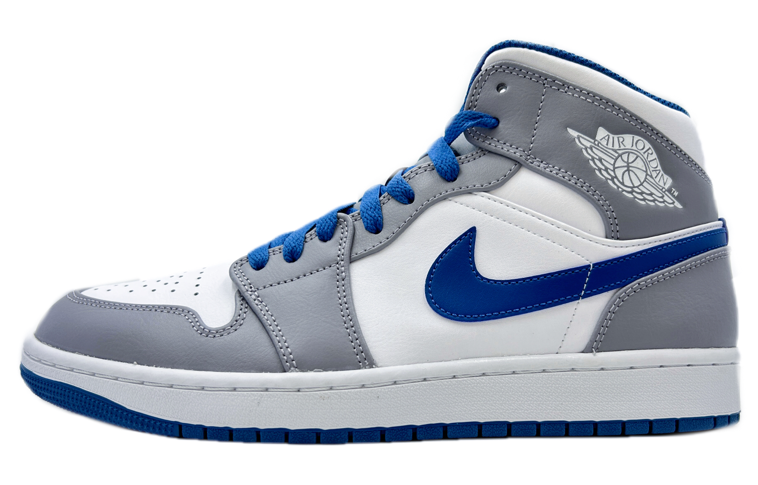 Sizing 【定制球鞋】Jordan Air Jordan 1 Mid 乘風破浪 浪花 中幫 復古籃球鞋 男女同款 白藍