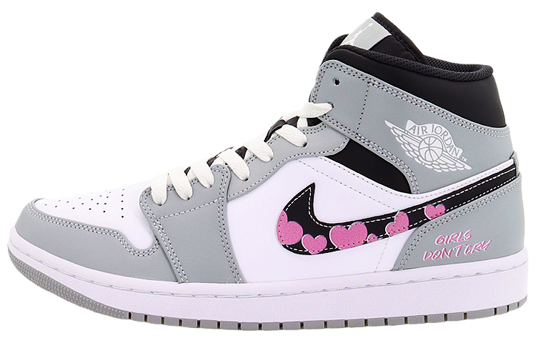 Buy [Sepatu Kustom] Air Jordan 1 Mid 'Sweetheart Party' Wanita 554724-078(Team10-粉心派对)