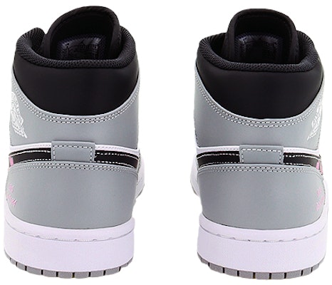【定制球鞋】Jordan Air Jordan 1 Mid 粉心派對 甜心少女 中幫 復古籃球鞋 男款 灰白黑 Purchase 【定制球鞋】Jordan Air Jordan 1 Mid 粉心派對 甜心少女 中幫 復古籃球鞋 男款 灰白黑