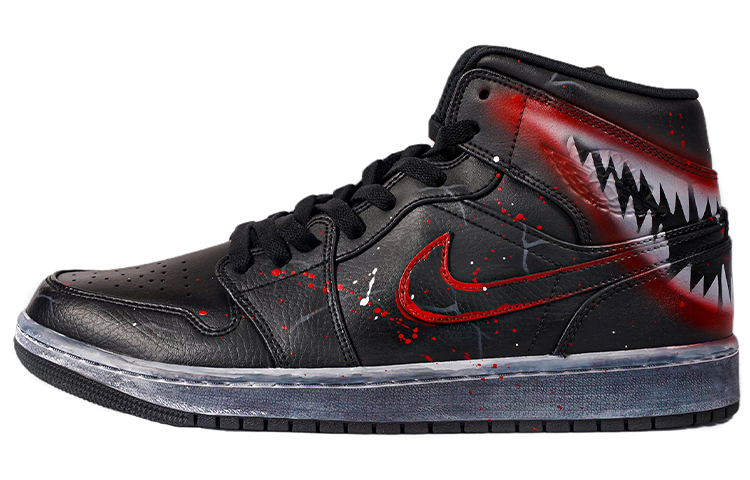 Buy [Kasut Custom] Air Jordan 1 Mid 'Symbiote Venom Guardian' 554724-077(TeamF-男款暗黑超级英雄毒液)