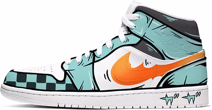 custom-shoes-air-jordan-1-mid-tanjiro-kamado
