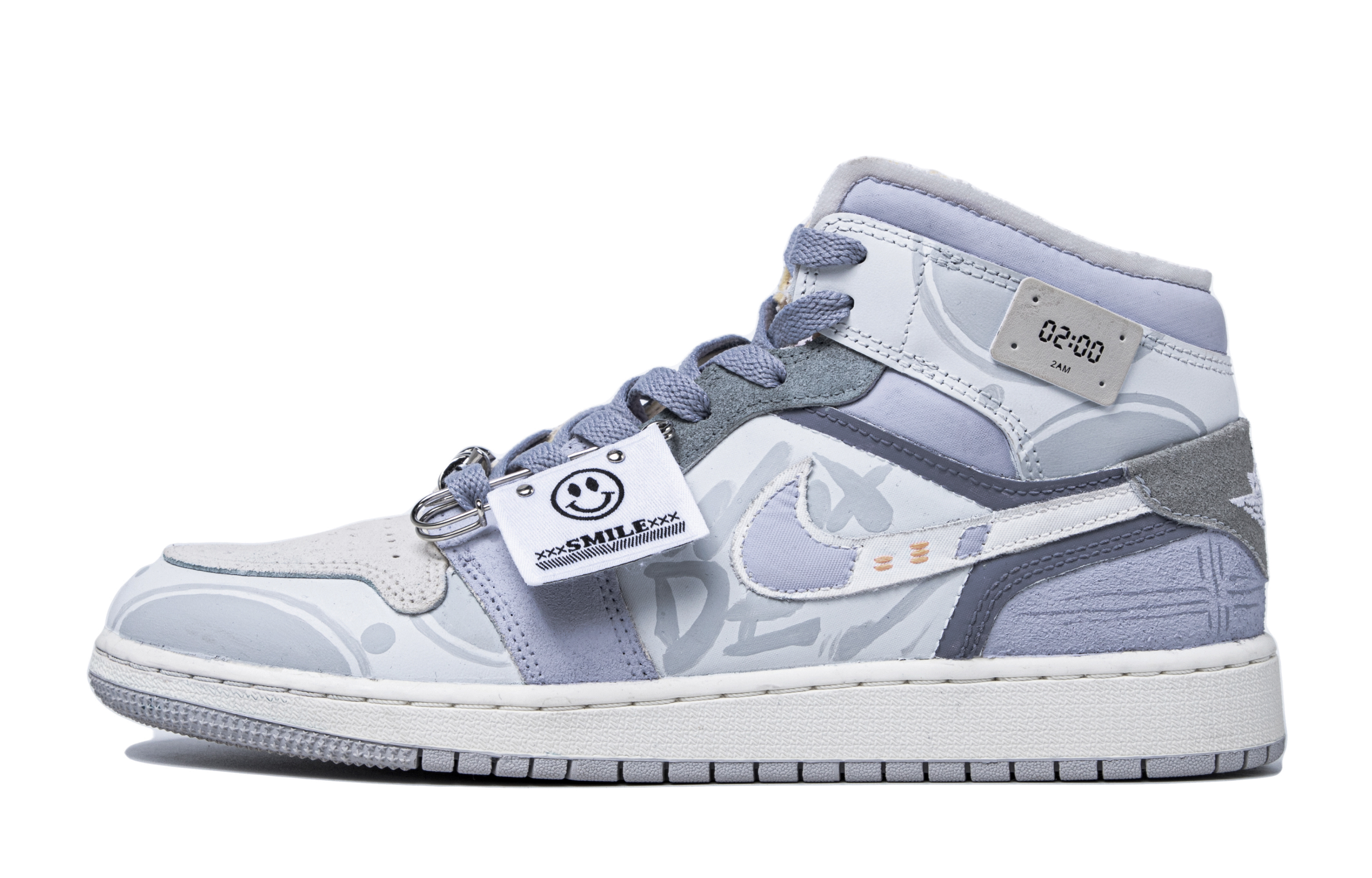 Order [Zapatillas Personalizadas] Air Jordan 1 Mid 'Taro Planet Graffiti' DQ3726-100(TeamM-女款香芋星球S-BOX)