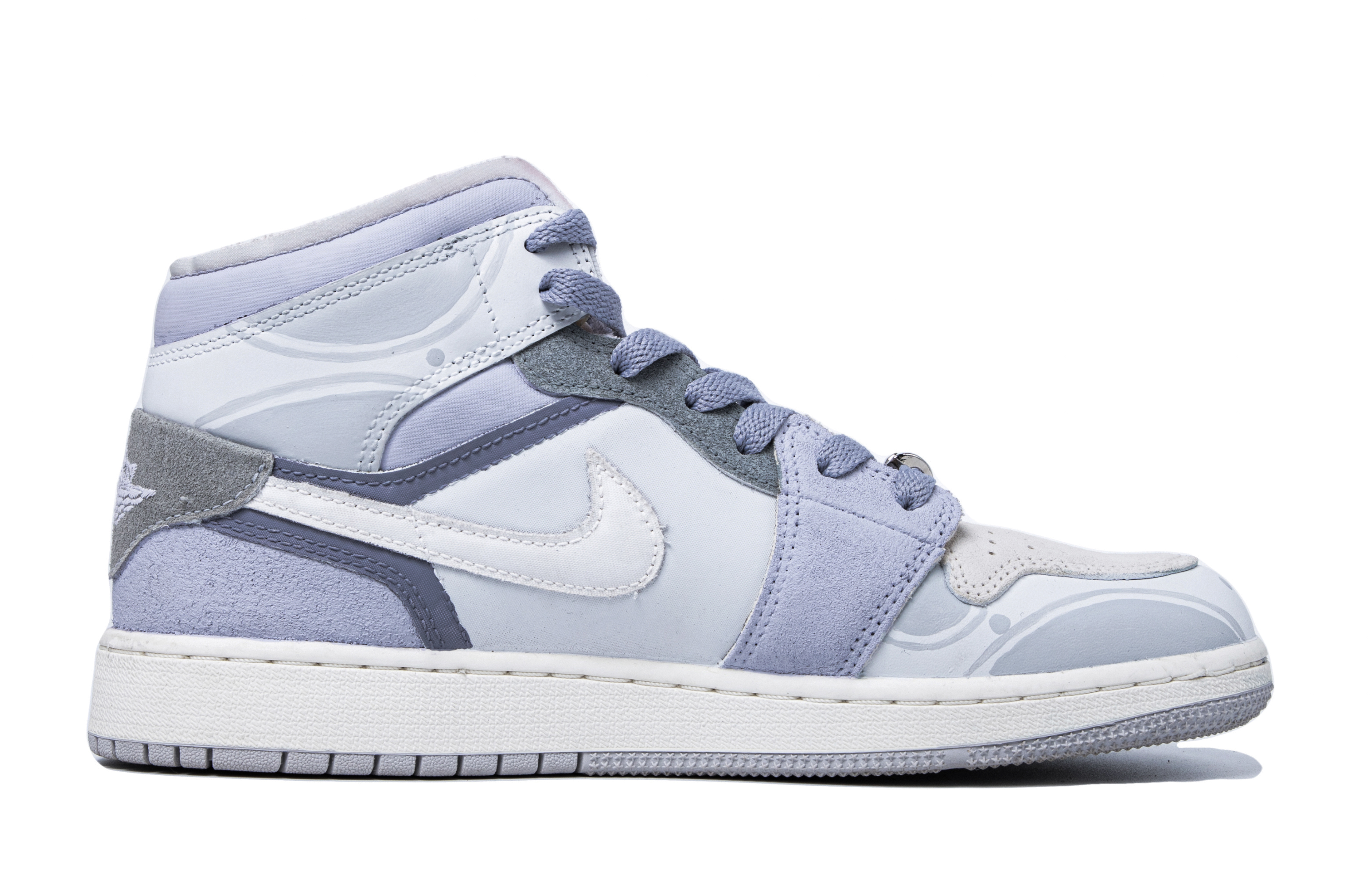 Lookbook [Zapatillas Personalizadas] Air Jordan 1 Mid 'Taro Planet Graffiti' DQ3726-100(TeamM-女款香芋星球S-BOX)