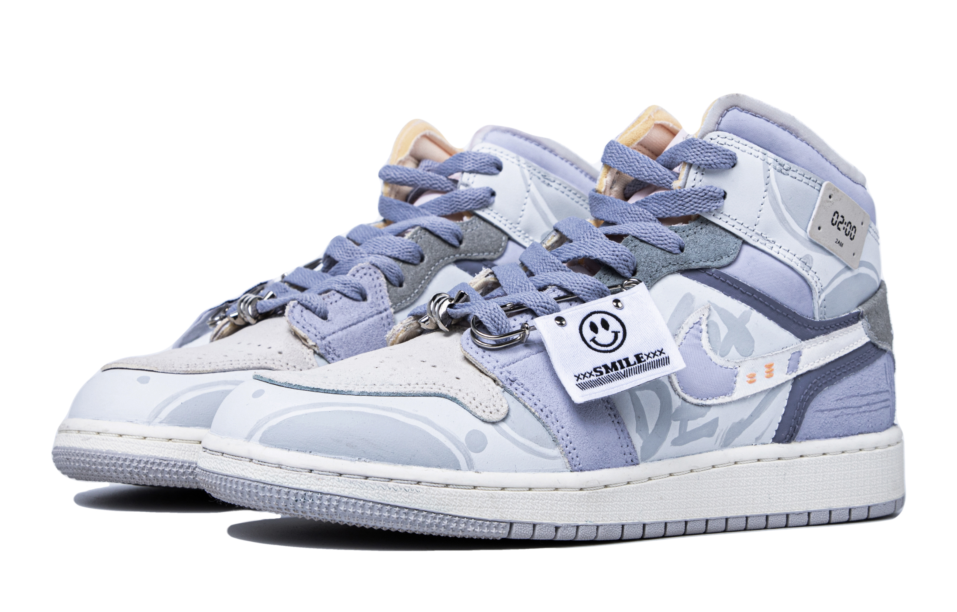 Shop [Zapatillas Personalizadas] Air Jordan 1 Mid 'Taro Planet Graffiti' DQ3726-100(TeamM-女款香芋星球S-BOX)