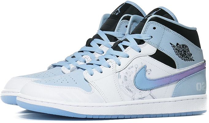 【定製籃球鞋】 Jordan Air Jordan 1 Mid 尖峰宇宙 科技藍圖 減震耐磨 中筒 復古籃球鞋 男款 藍白色 Lookbook 【定製籃球鞋】 Jordan Air Jordan 1 Mid 尖峰宇宙 科技藍圖 減震耐磨 中筒 復古籃球鞋 男款 藍白色