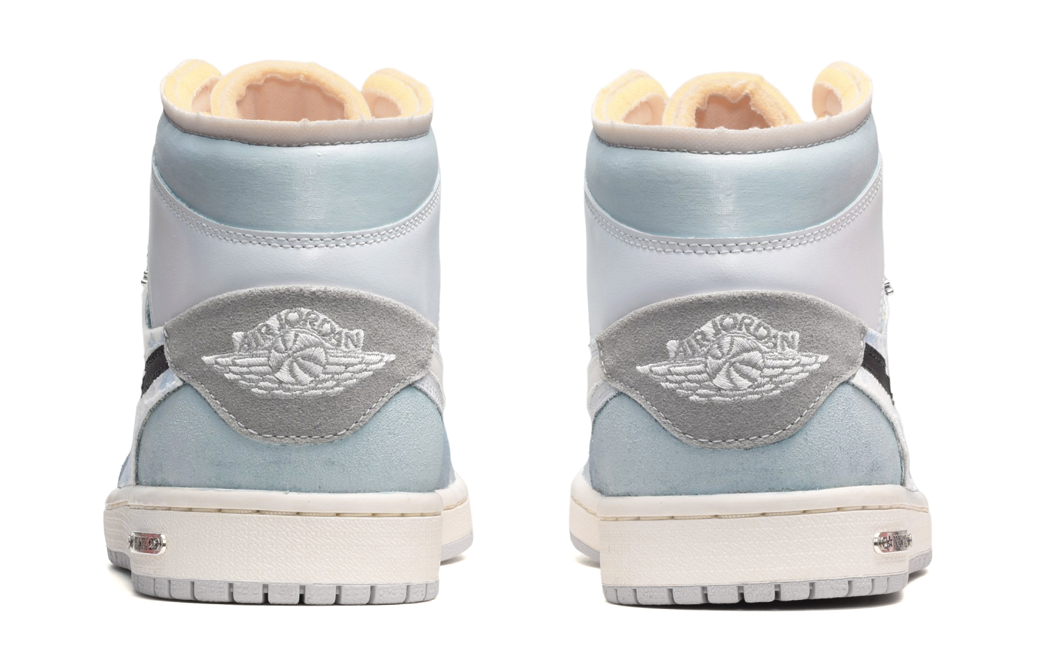 Shop [Sepatu Kustom] Air Jordan 1 Mid 'Tie-Dye Biru Salju' DQ3726-100(TeamE-女款雪花蓝白灰)