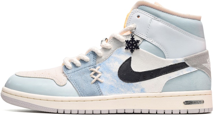 【定制鞋款】Air Jordan 1 Mid '蓝色灰色扎染' DM9652-100(TeamE-男款雪花蓝白灰) Buy 【定制鞋款】Air Jordan 1 Mid '蓝色灰色扎染' DM9652-100(TeamE-男款雪花蓝白灰)