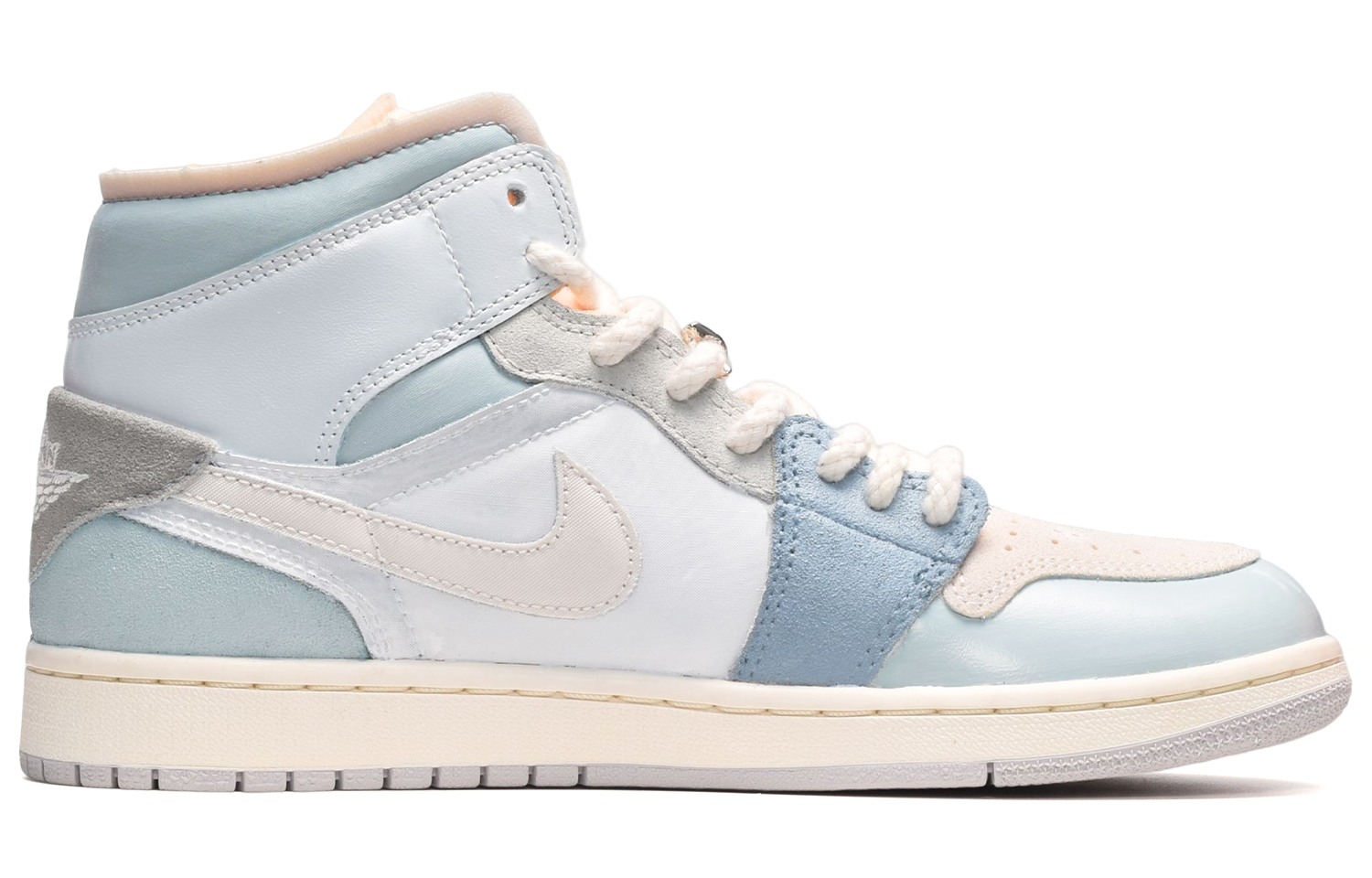 Order [Zapatillas Personalizadas] Air Jordan 1 Mid 'Azul Tie-Dye Blanco Gris' DM9652-100(TeamE-男款雪花蓝白灰)