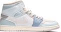 Order 【定制鞋款】Air Jordan 1 Mid '蓝色灰色扎染' DM9652-100(TeamE-男款雪花蓝白灰)