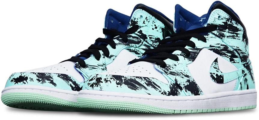 カスタムAJ1ミッド "ティファニーブルーインク染め" 554725-413(TeamT-水墨染蒂芙尼女S-BOX) Lookbook カスタムAJ1ミッド "ティファニーブルーインク染め" 554725-413(TeamT-水墨染蒂芙尼女S-BOX)