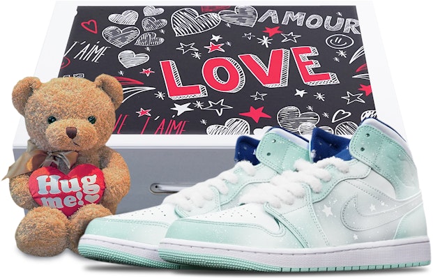 【定製球鞋】Jordan Air Jordan 1 Mid 融雪雪花 噴繪 聖誕主題 限量鞋盒 中幫 復古籃球鞋 男款 蒂芙尼綠 Buy 【定製球鞋】Jordan Air Jordan 1 Mid 融雪雪花 噴繪 聖誕主題 限量鞋盒 中幫 復古籃球鞋 男款 蒂芙尼綠